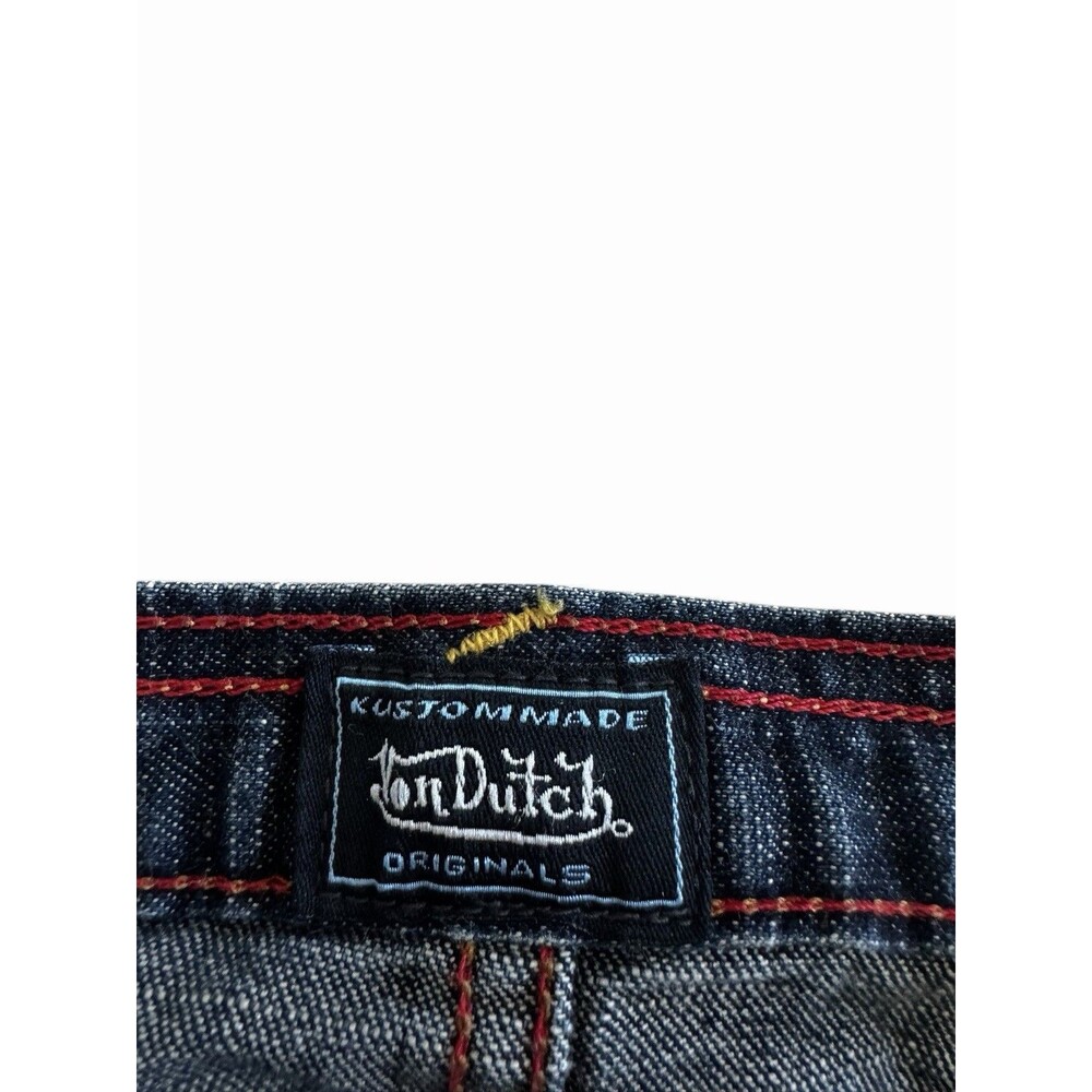 Vintage Y2K Von Dutch Jeans Women’s 26 Two Tone Low Rise Chaps Style Western - Picture 10 of 15